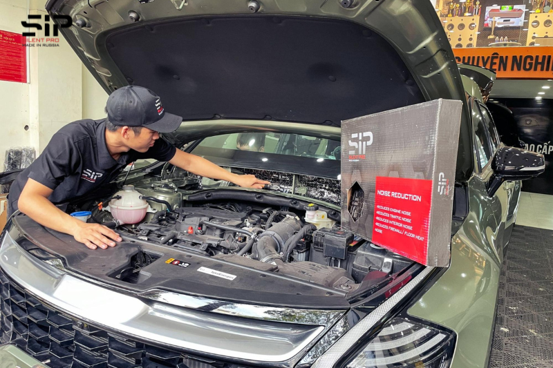 Cách âm chống ồn ô tô vị trí khoang máy