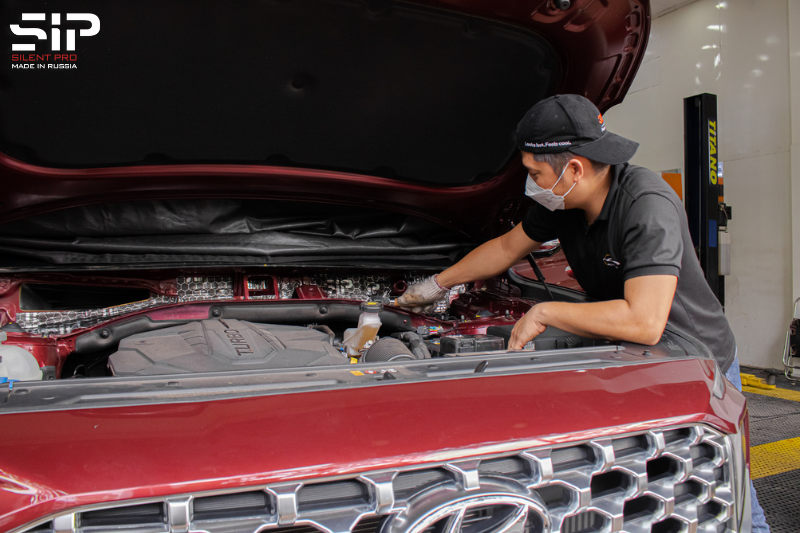 Cách âm SIP ô tô tại Phú Yên vị trí khoang máy